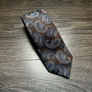 Canali Paisley Tie - Brown and Blue